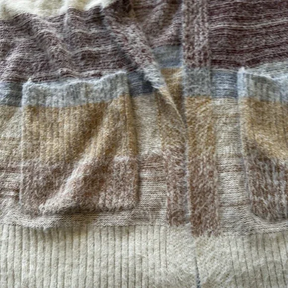 Maurices Plus Size Eyelash Striped Open Cardigan Plus Size 0X Cream Sweater - Picture 8 of 15